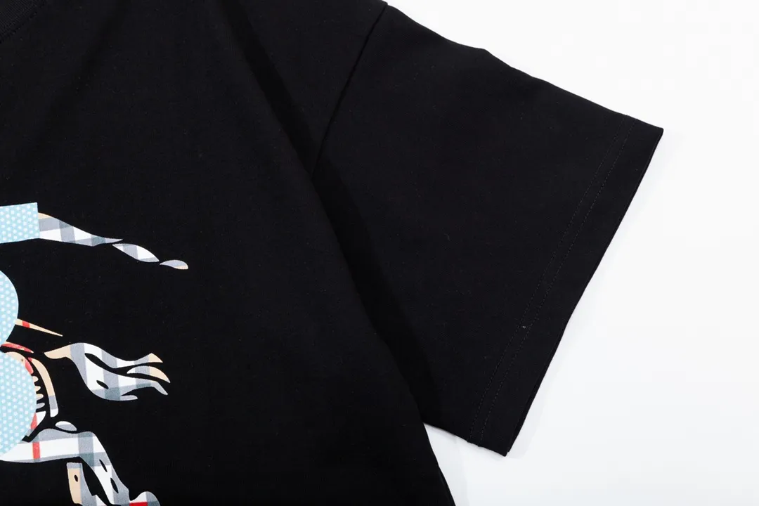 BURBERRY Logo Classic Retro Same Style T 260 Versatile : Black Size：XS~L